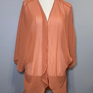 Elegant Women's Kimono Cardigan in Peach